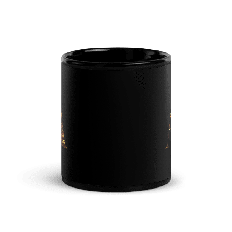Monogram A Black Glossy Mug