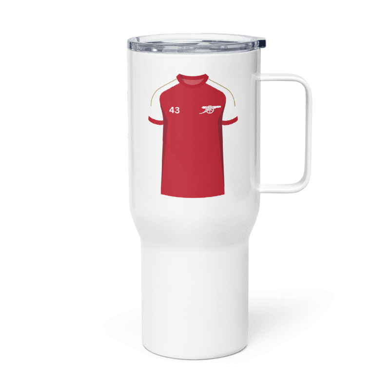 Personalised Arsenal Travel mug with a handle
