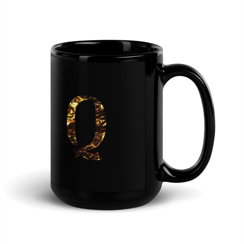 Monogram Q Black Glossy Mug