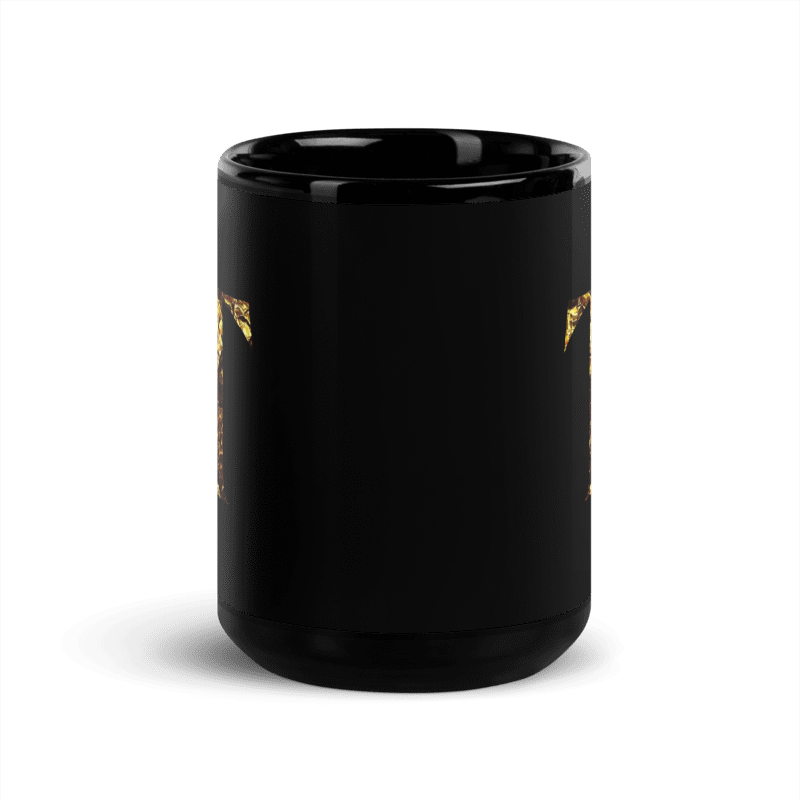 Monogram T Black Glossy Mug