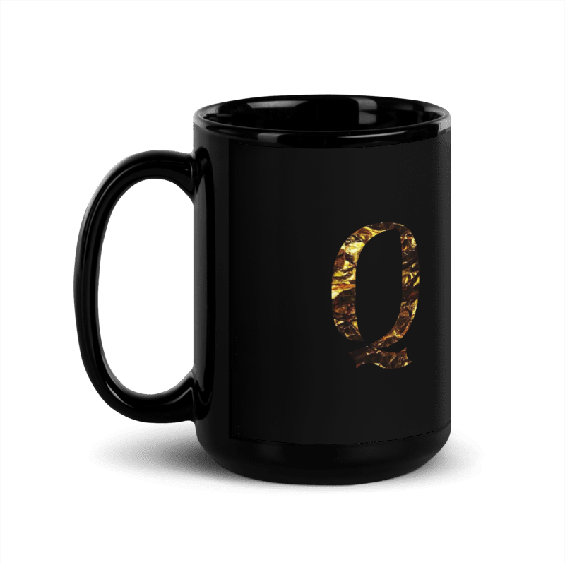 Monogram Q Black Glossy Mug