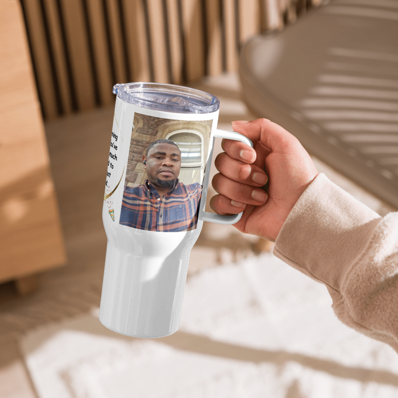 Personalised 40th Birthday Travel mug with a handle