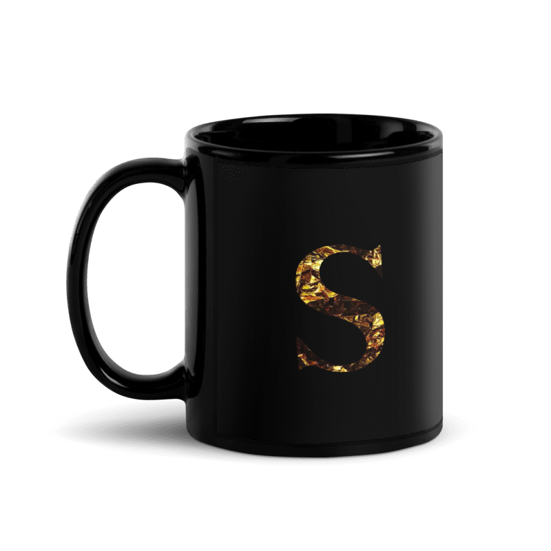 Monogram S Black Glossy Mug
