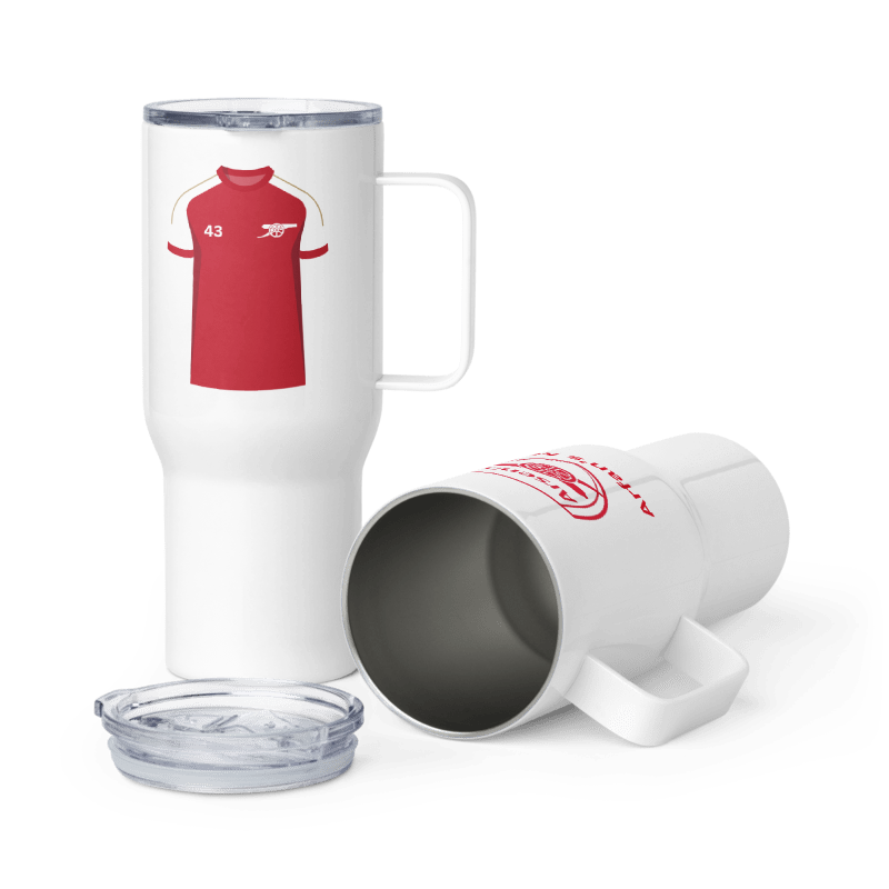 Personalised Arsenal Travel mug with a handle