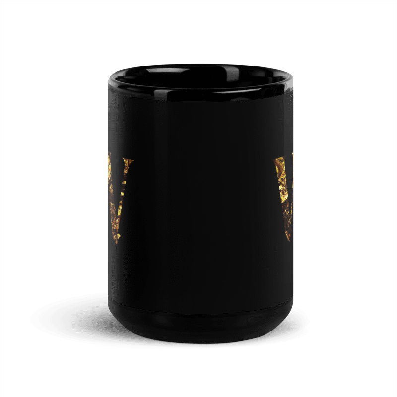 Monogram W Black Glossy Mug