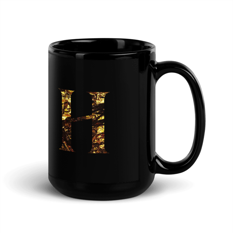 Monogram H Black Glossy Mug