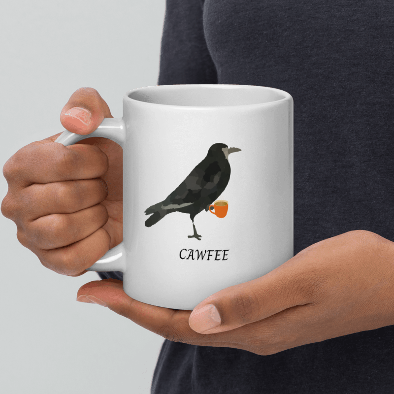 Cawfee 20oz White glossy mug