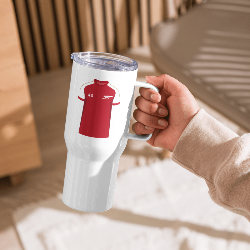 Personalise Arsenal Fan Travel mug with a handle