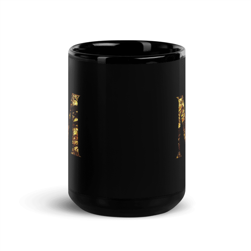 Monogram M Black Glossy Mug