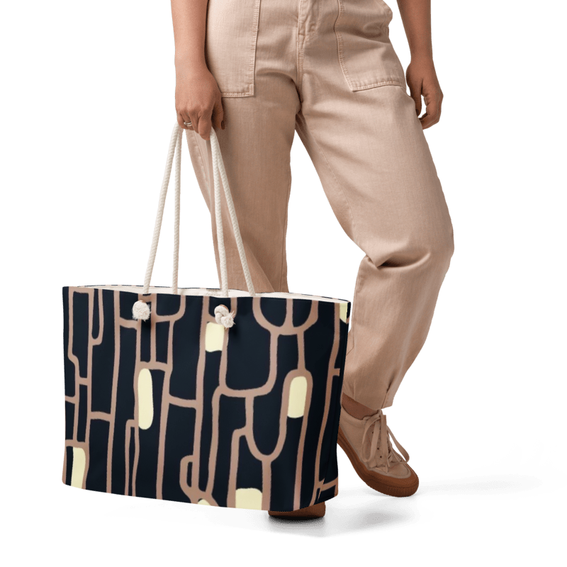 Brown Lines Oversized weekender bag