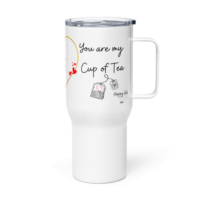 Personalised Valentine Travel mug with a handle