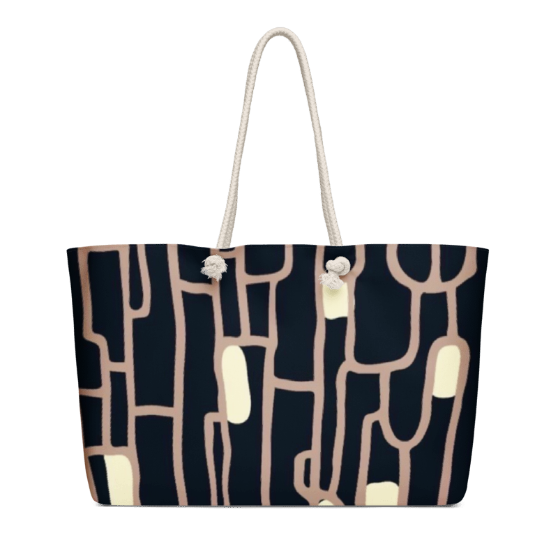 Brown Lines Oversized weekender bag