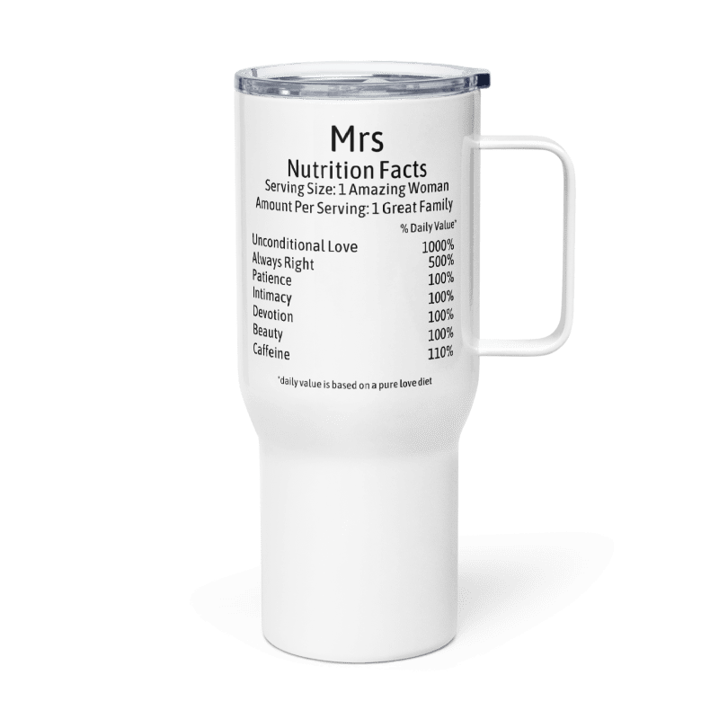 Mrs Valentine Travel mug with a handle