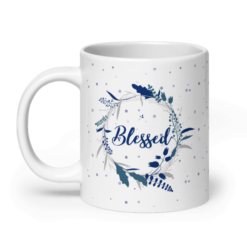 Blessed 20oz White glossy mug