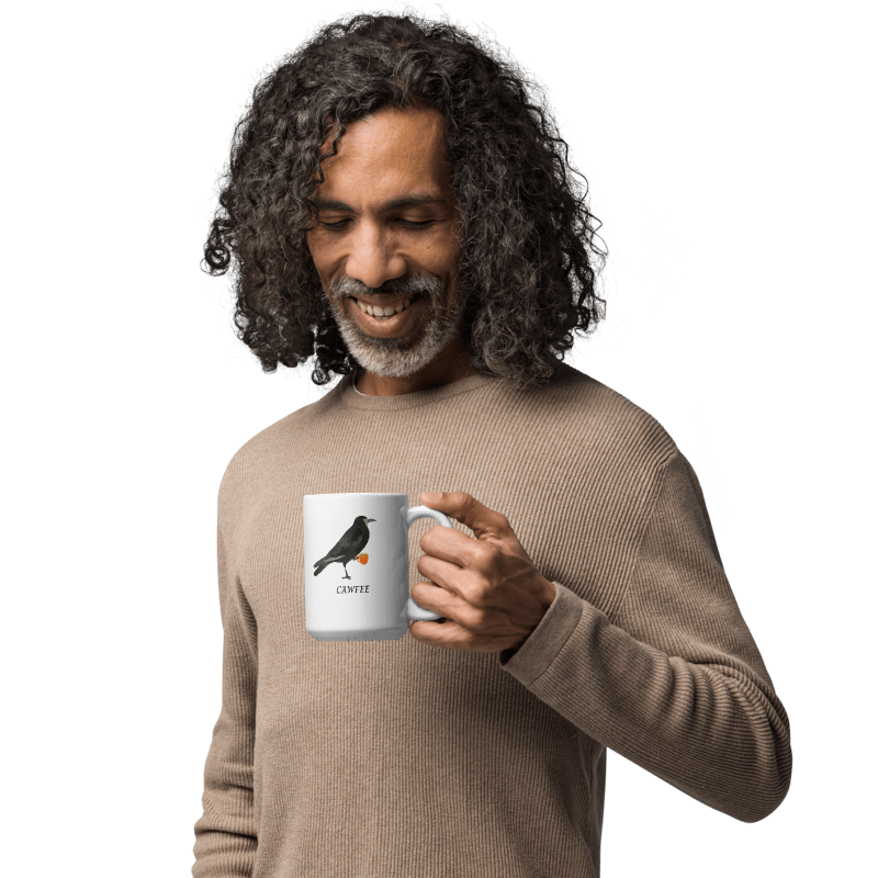 Cawfee 15oz White glossy mug