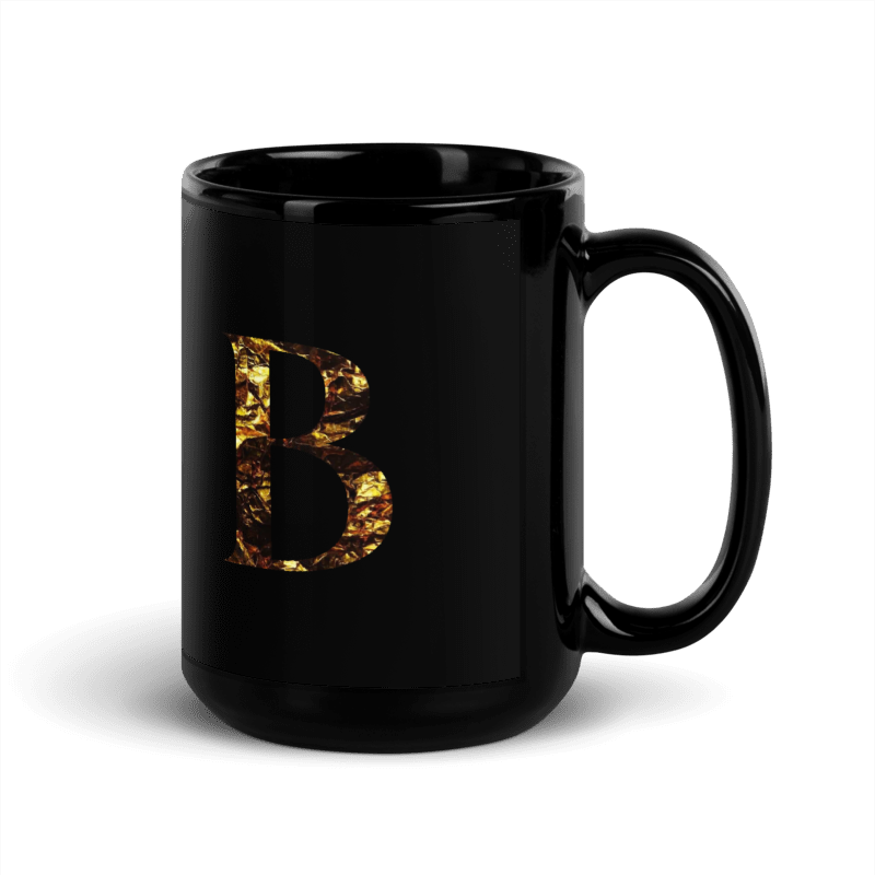 Monogram B Black Glossy Mug