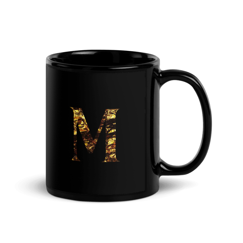 Monogram M Black Glossy Mug