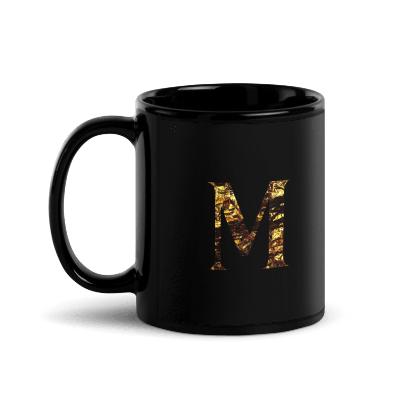 Monogram M Black Glossy Mug