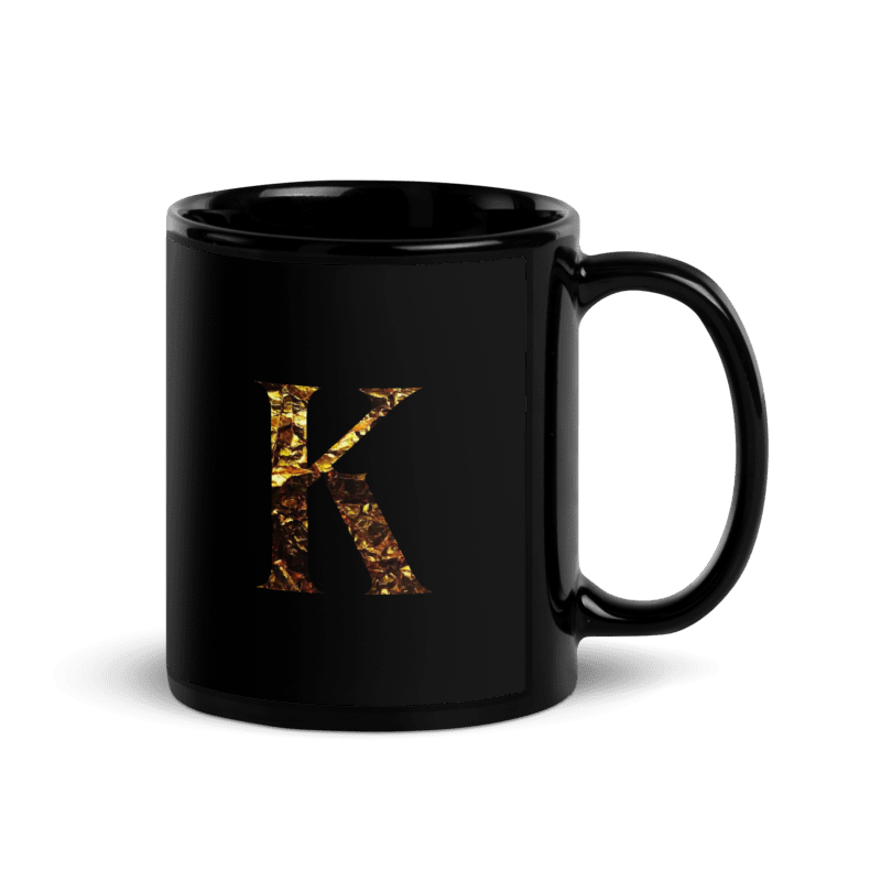 Monogram K Black Glossy Mug