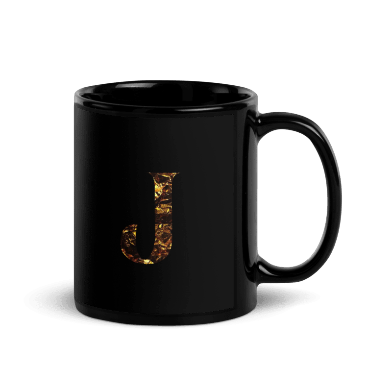 Monogram J Black Glossy Mug