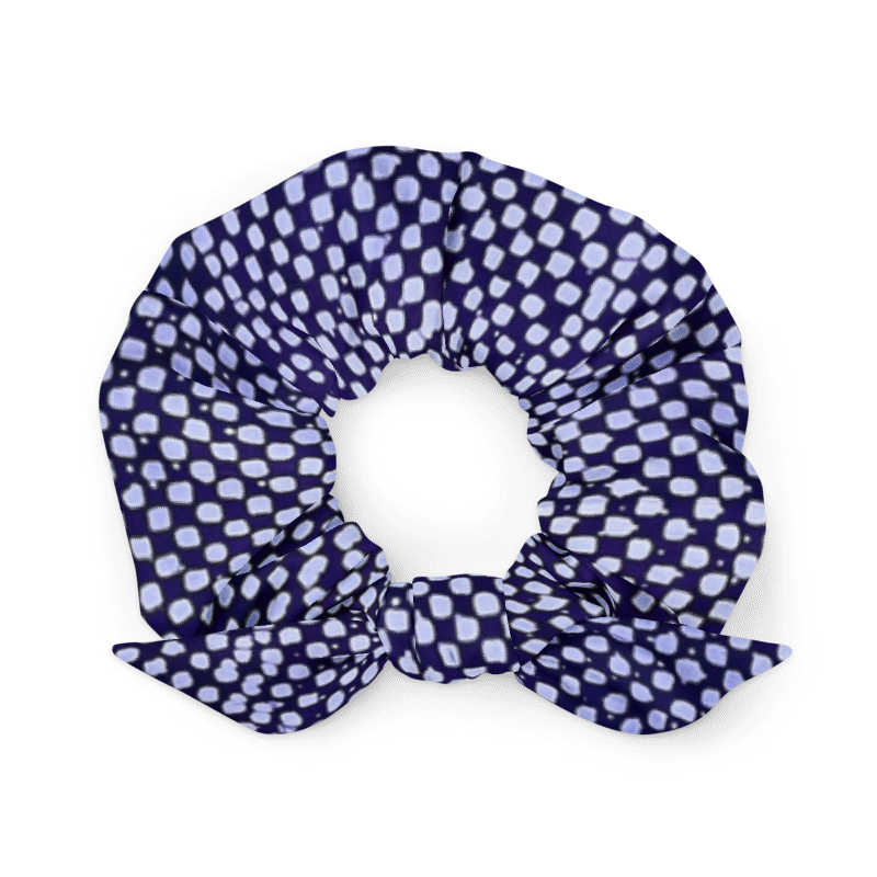 Purple& White Dots Scrunchie