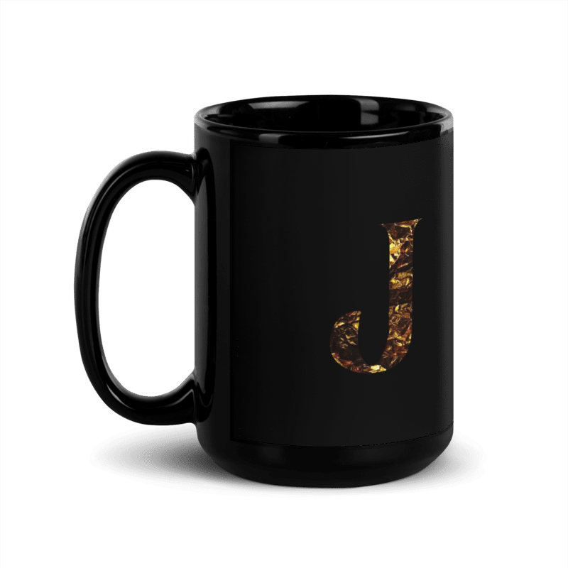 Monogram J Black Glossy Mug
