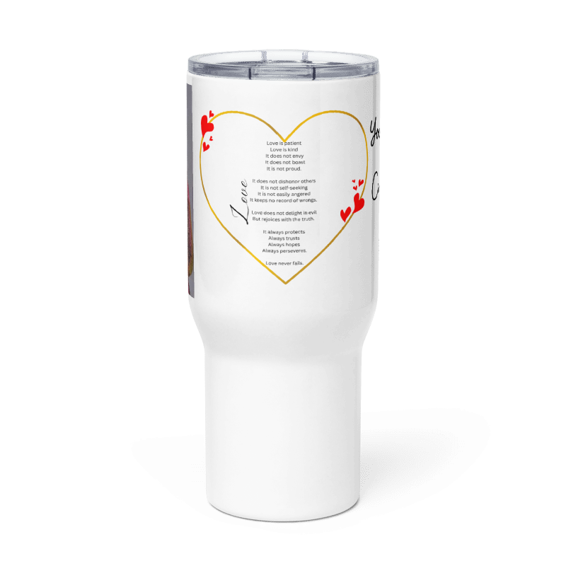 Personalised Valentine Travel mug with a handle