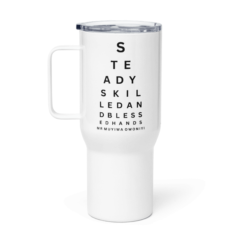 Personalised Ophthalmologist Travel mug with a handle