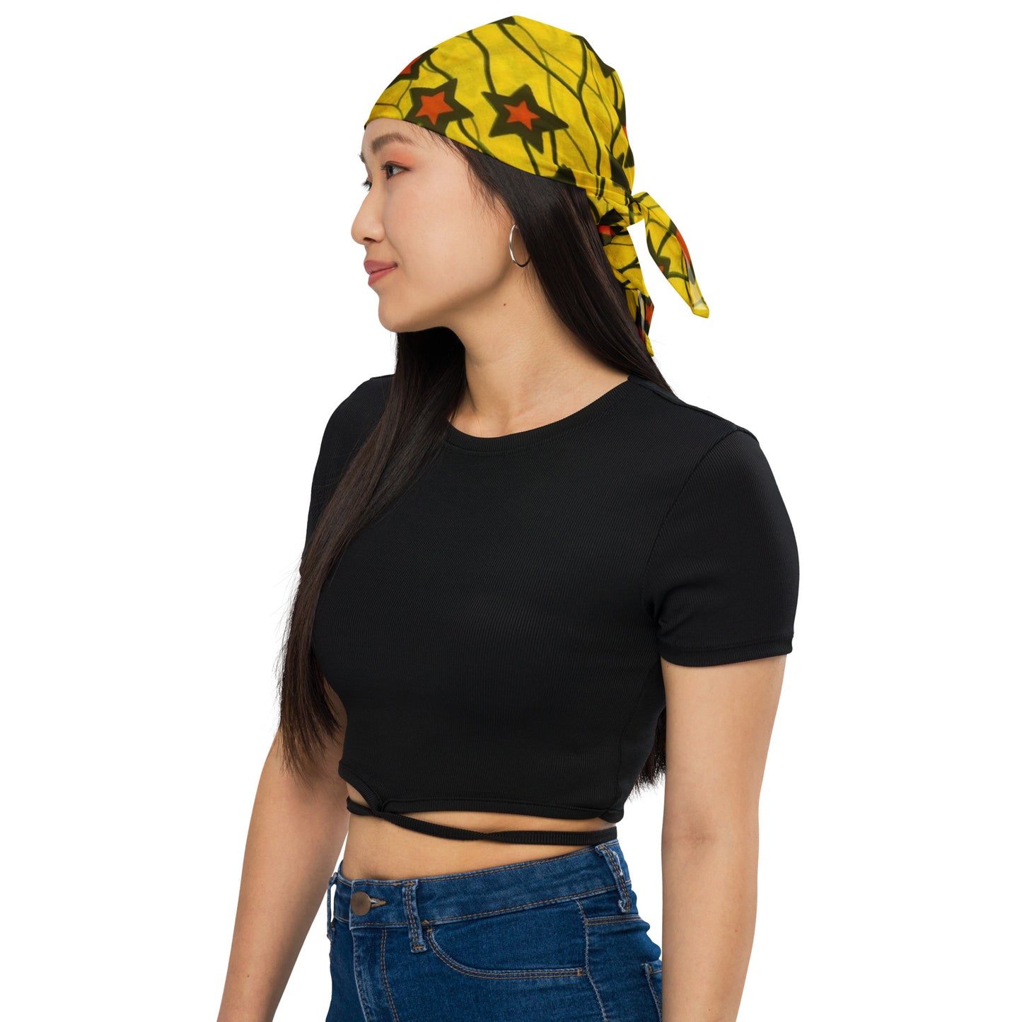 Yellow Orange Star Ankara Bandana