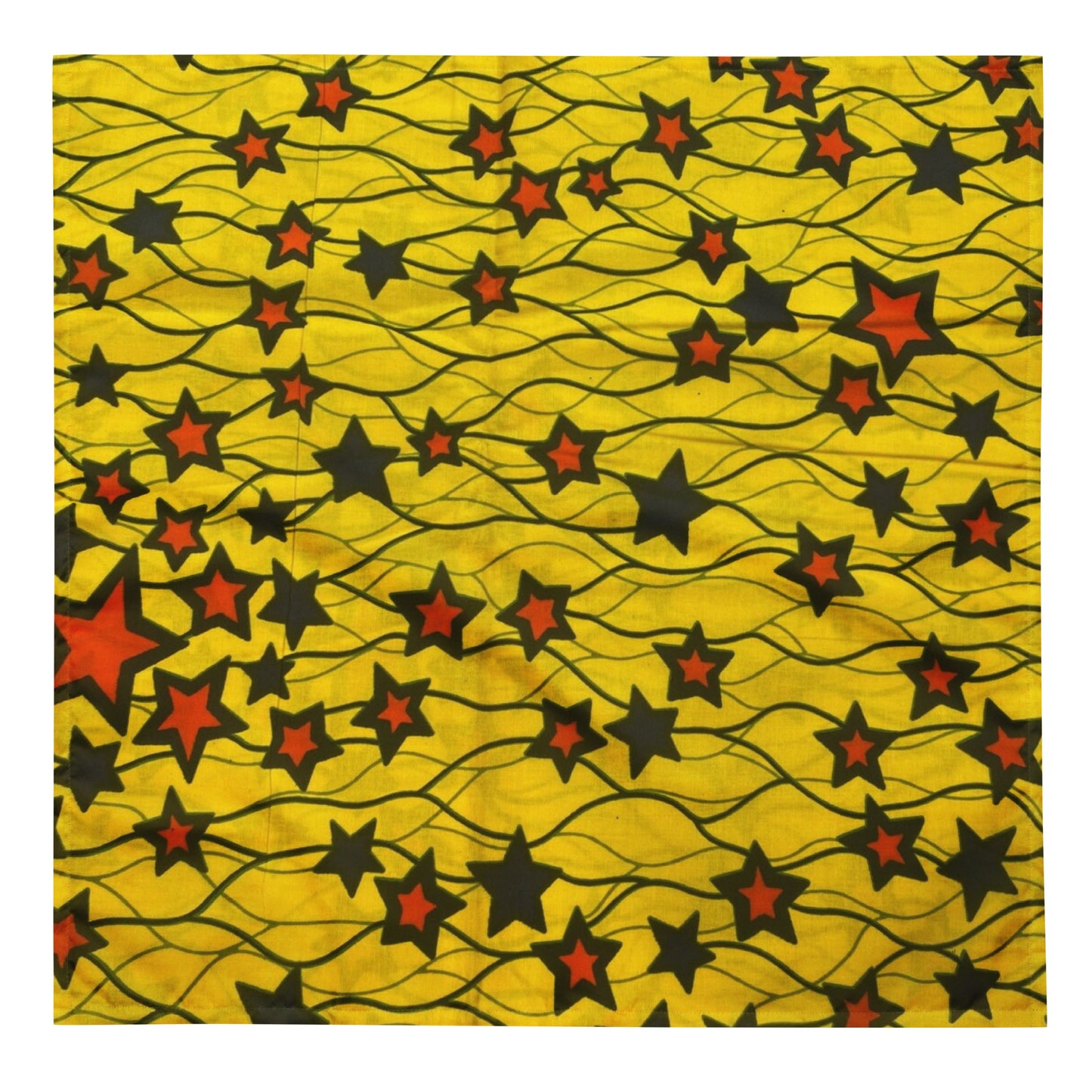 Yellow Orange Star Ankara Bandana