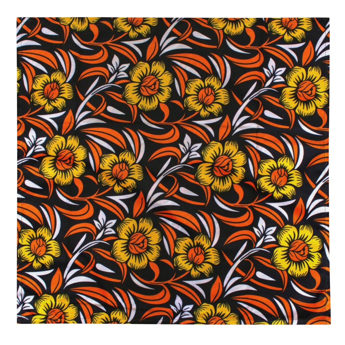 Yellow Orange Floral Ankara Bandana