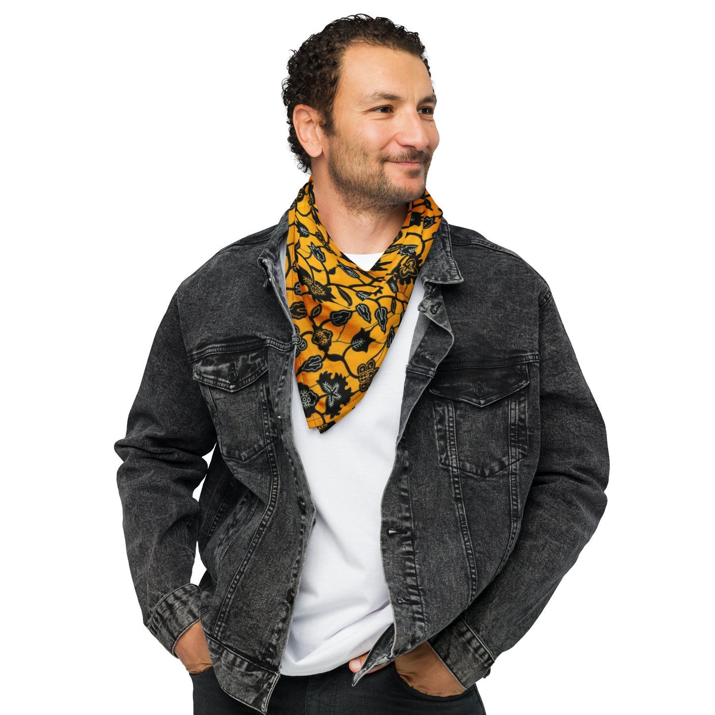 Yellow Orange Floral Ankara Bandana