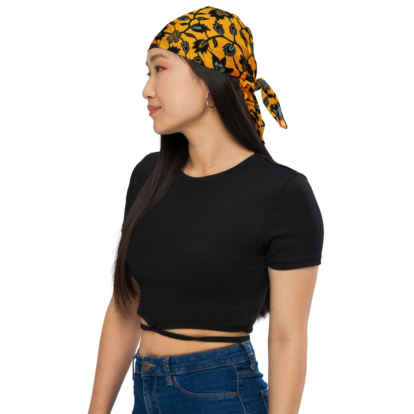 Yellow Orange Floral Ankara Bandana