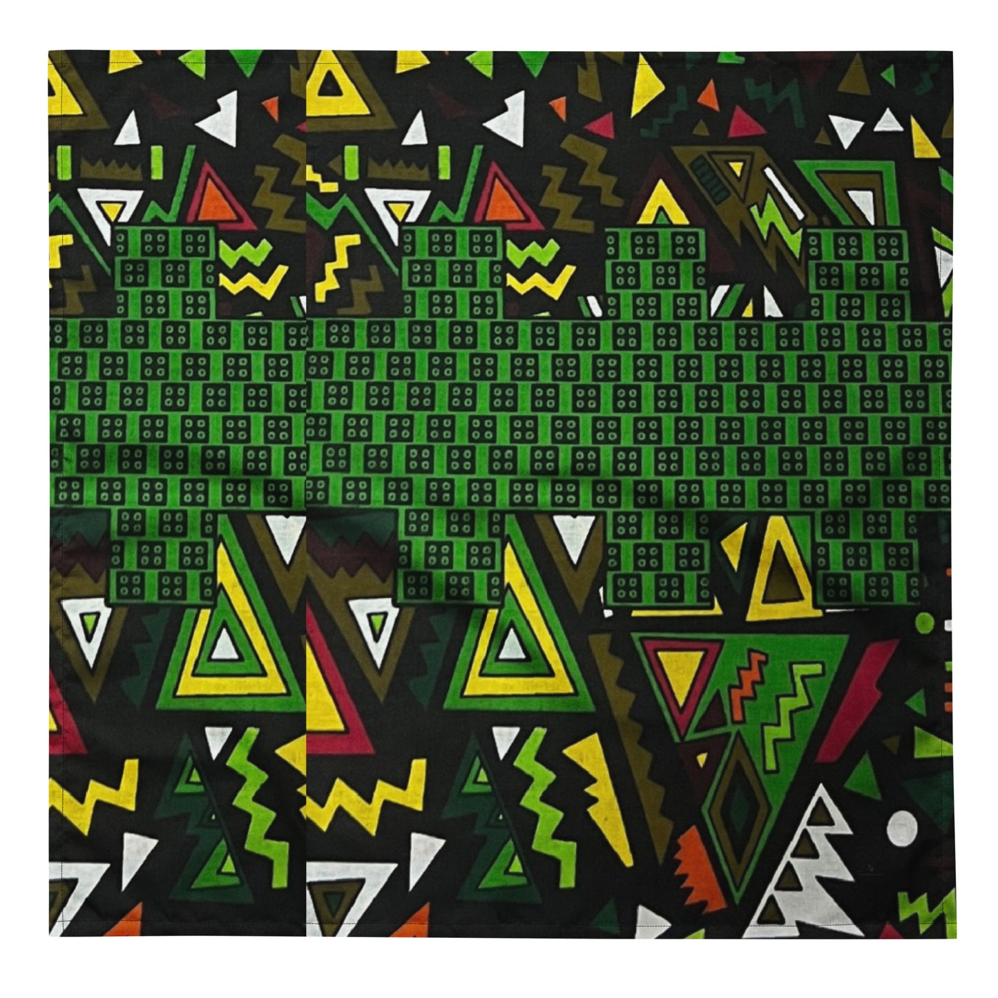 Vibrant Multicolour Green Black Yellow Red Ethnic Ankara Bandana