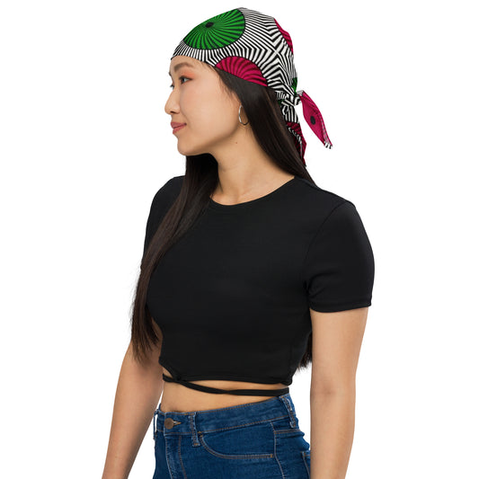 Red Green Mandela Ankara Bandana