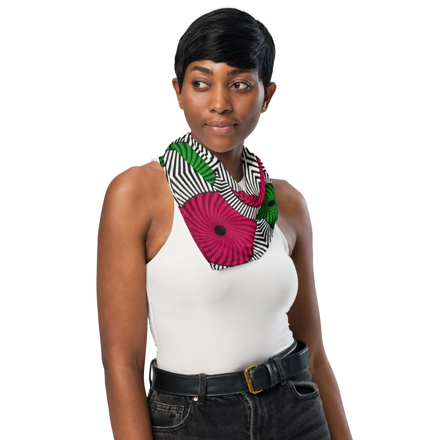 Red Green Mandela Ankara Bandana