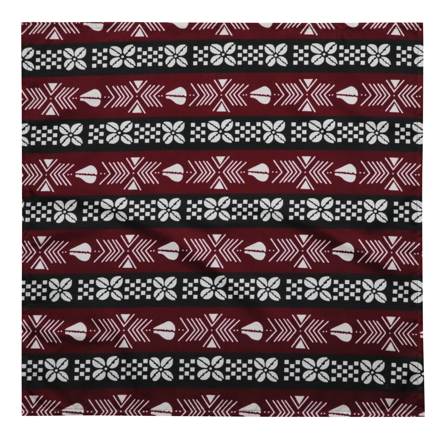 Red Black White Bogolan Ankara Bandana