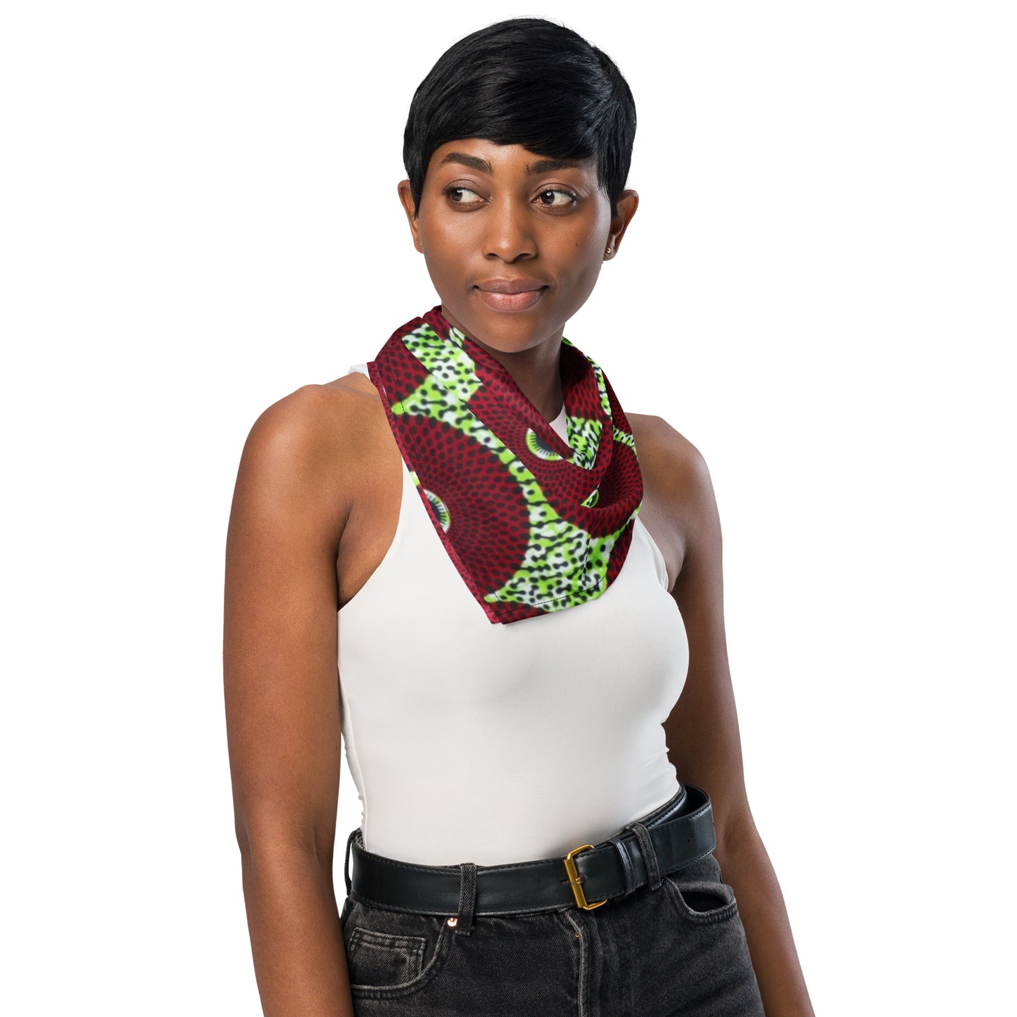 Red Green Mandela Ankara Bandana