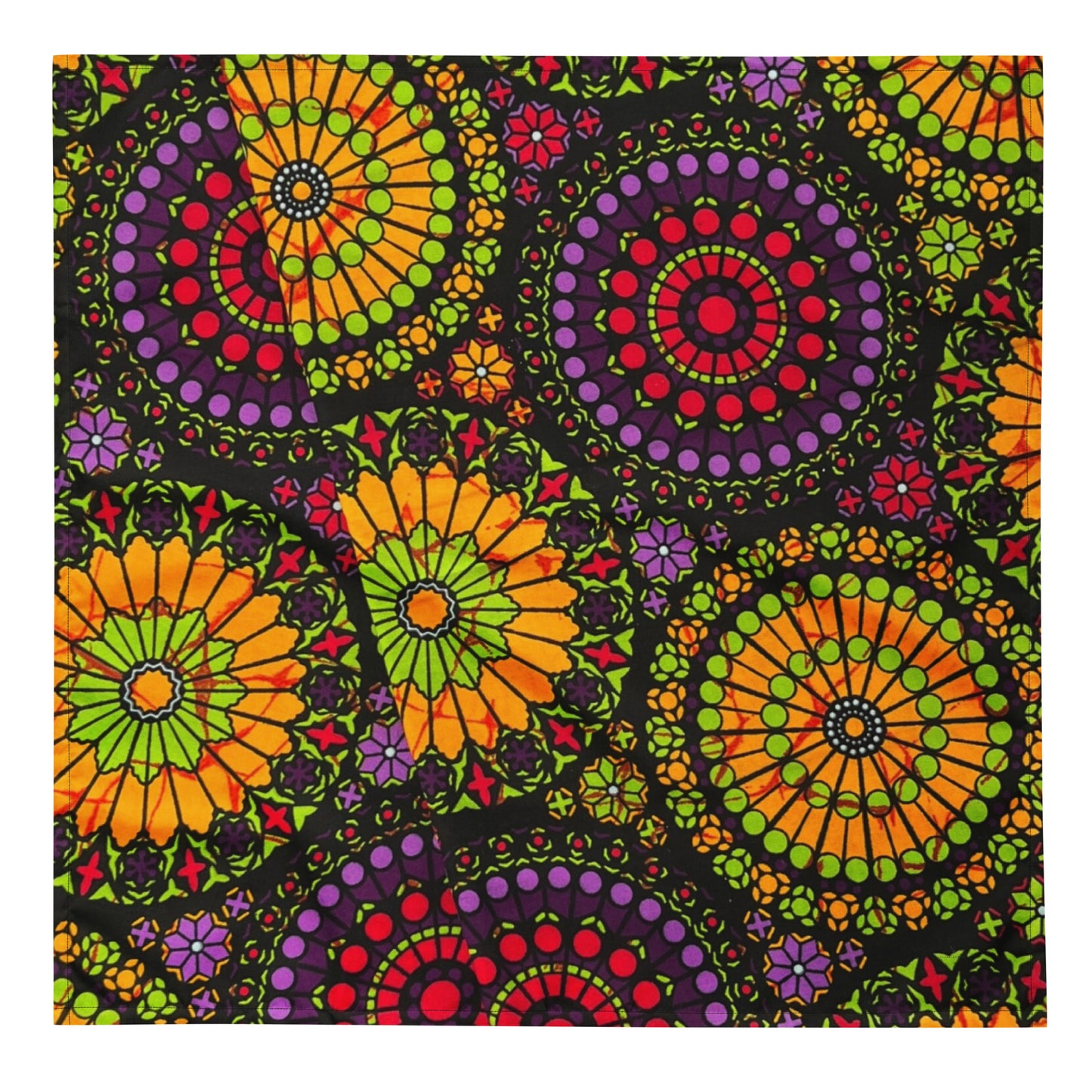 Purple Yellow Green Red Ankara Bandana