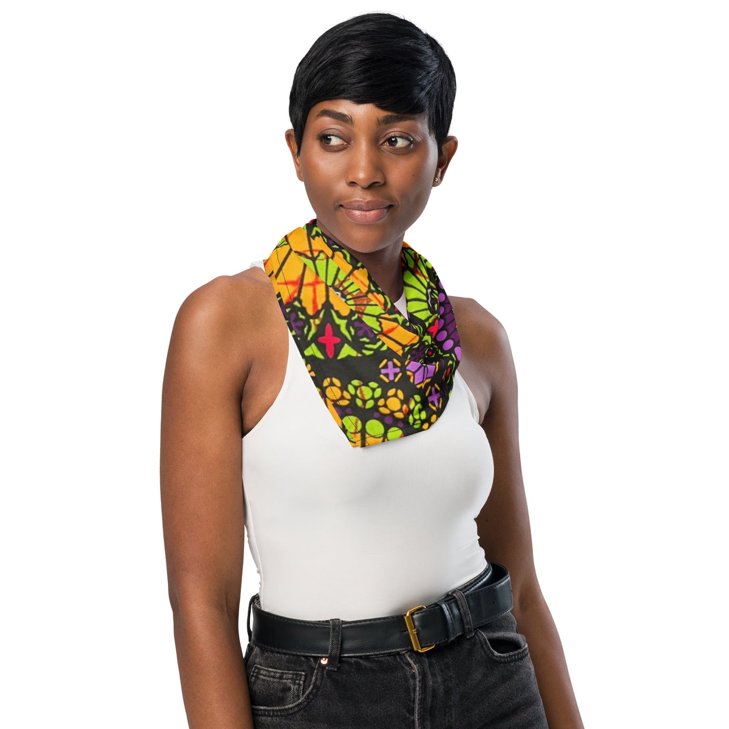 Purple Yellow Green Red Ankara Bandana