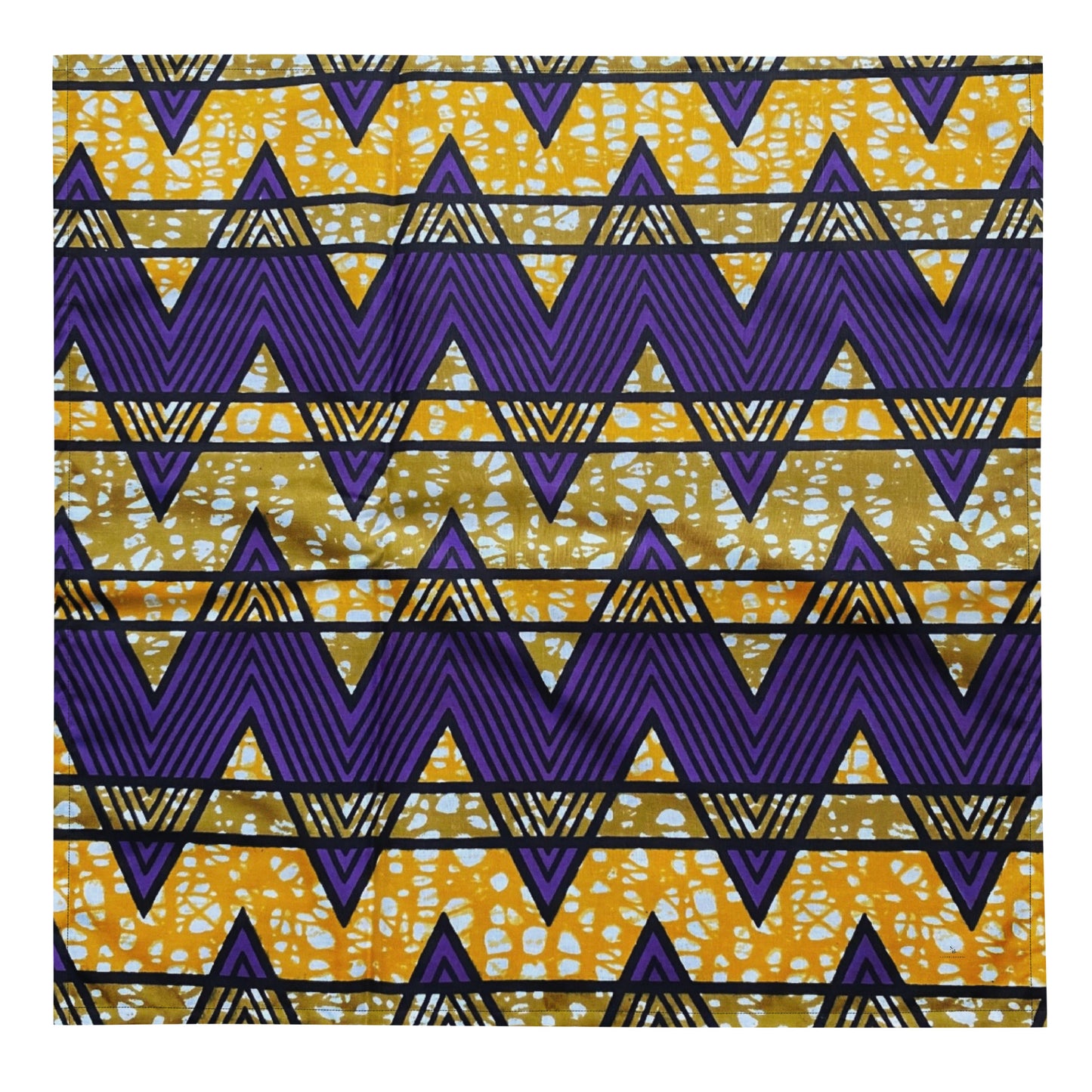 Purple Yellow Kente Ankara Bandana