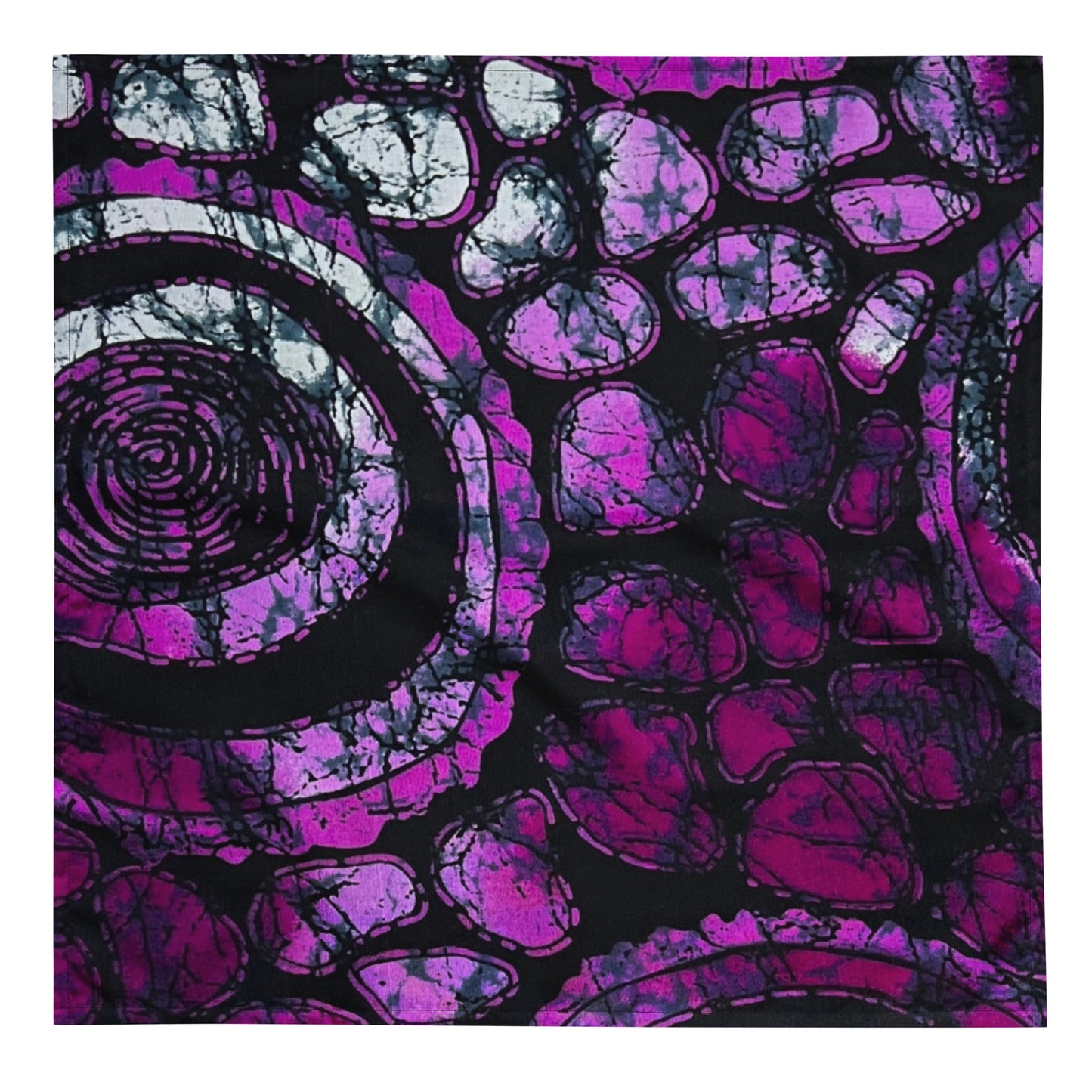 Purple Black Ankara Bandana