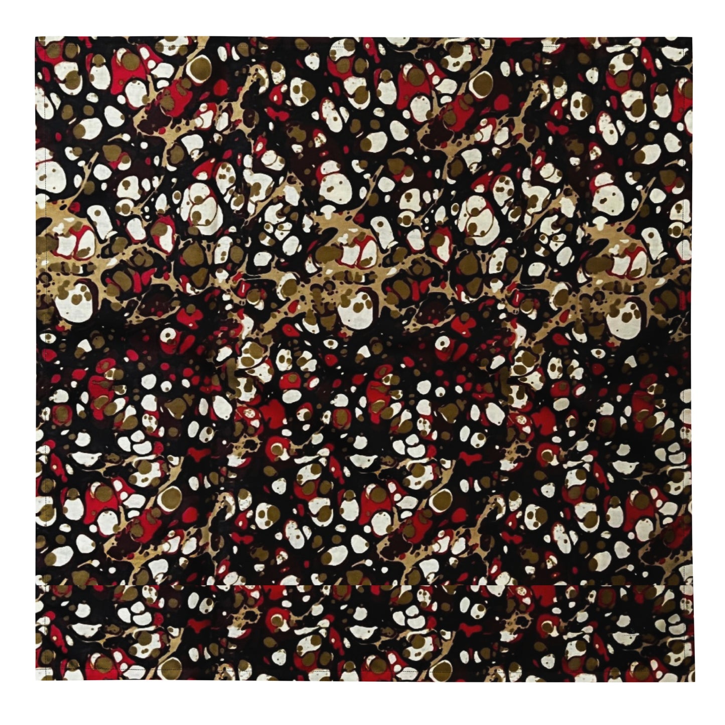 Red Abstract Adire Bandana