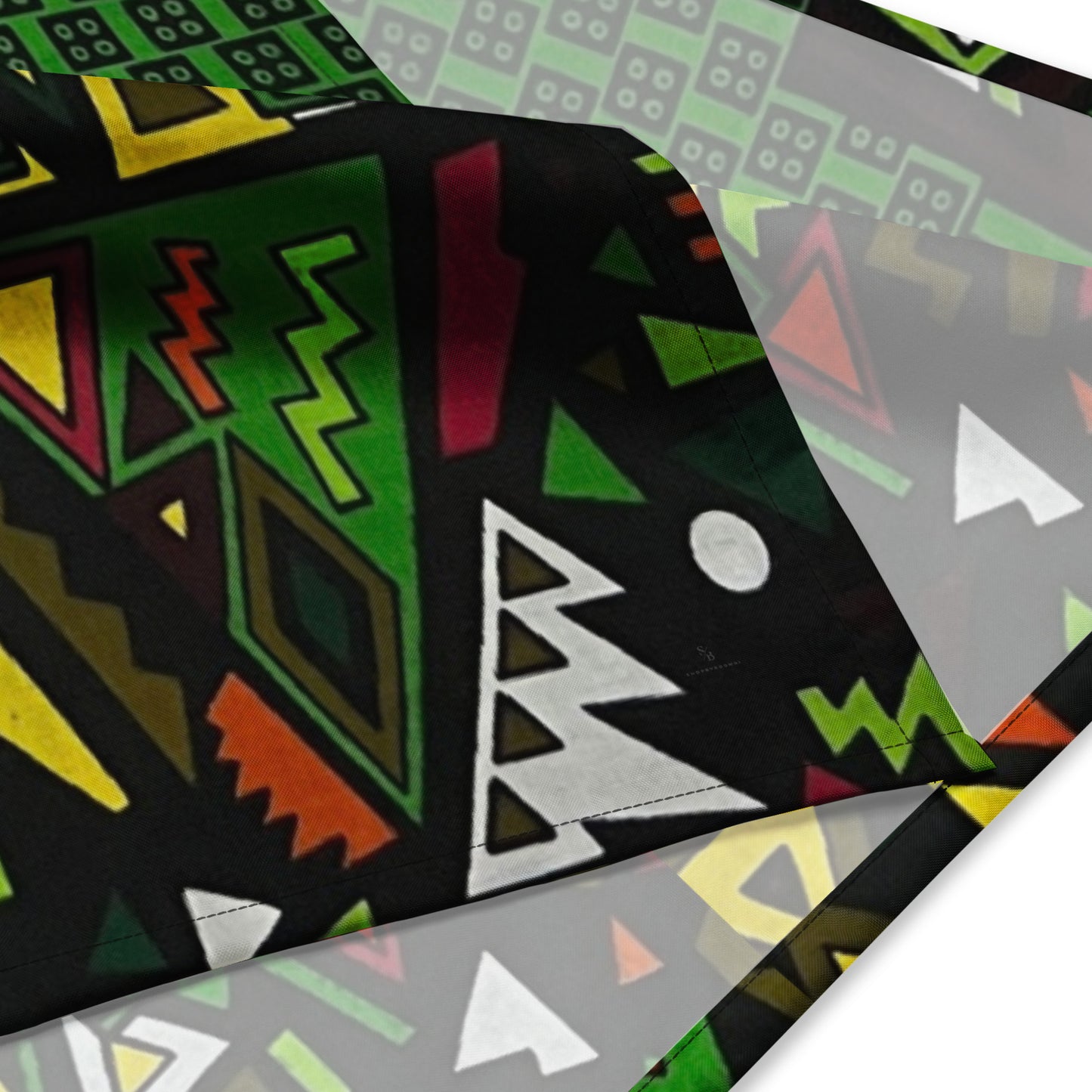 Vibrant Multicolour Green Black Yellow Red Ethnic Ankara Bandana