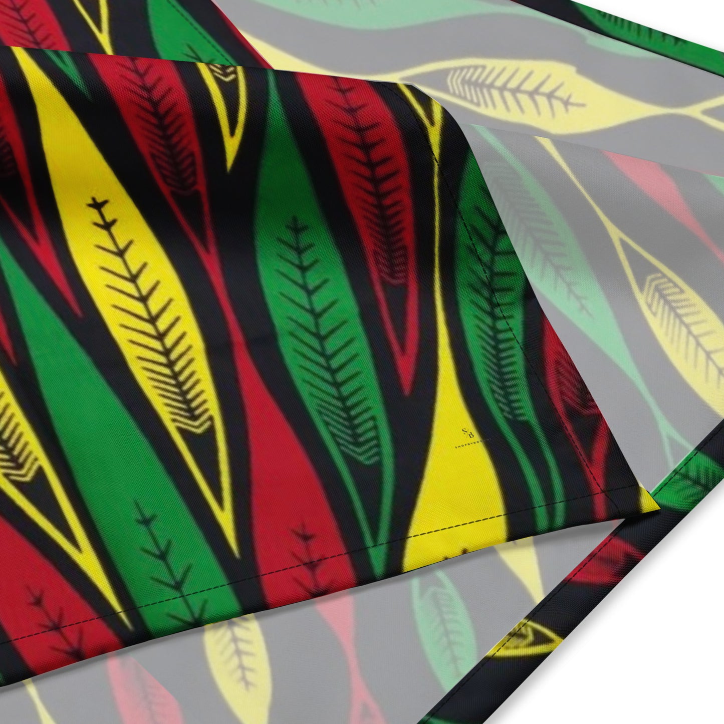 Red Yellow Green Leaf Ankara Bandana