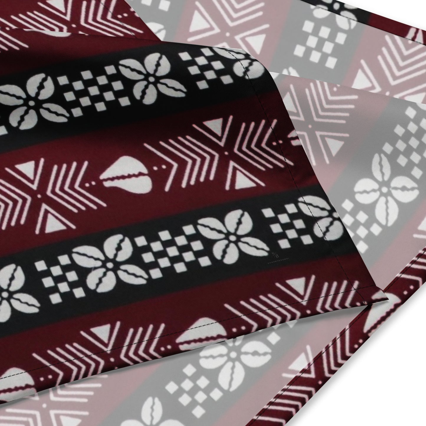 Red Black White Bogolan Ankara Bandana