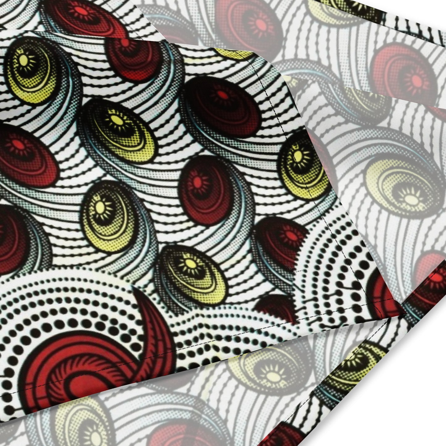 Red Pale Yellow Ovals Ankara Bandana