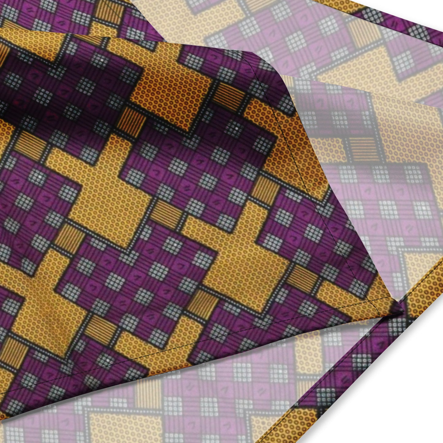 Purple Yellow Shapes Ankara Bandana