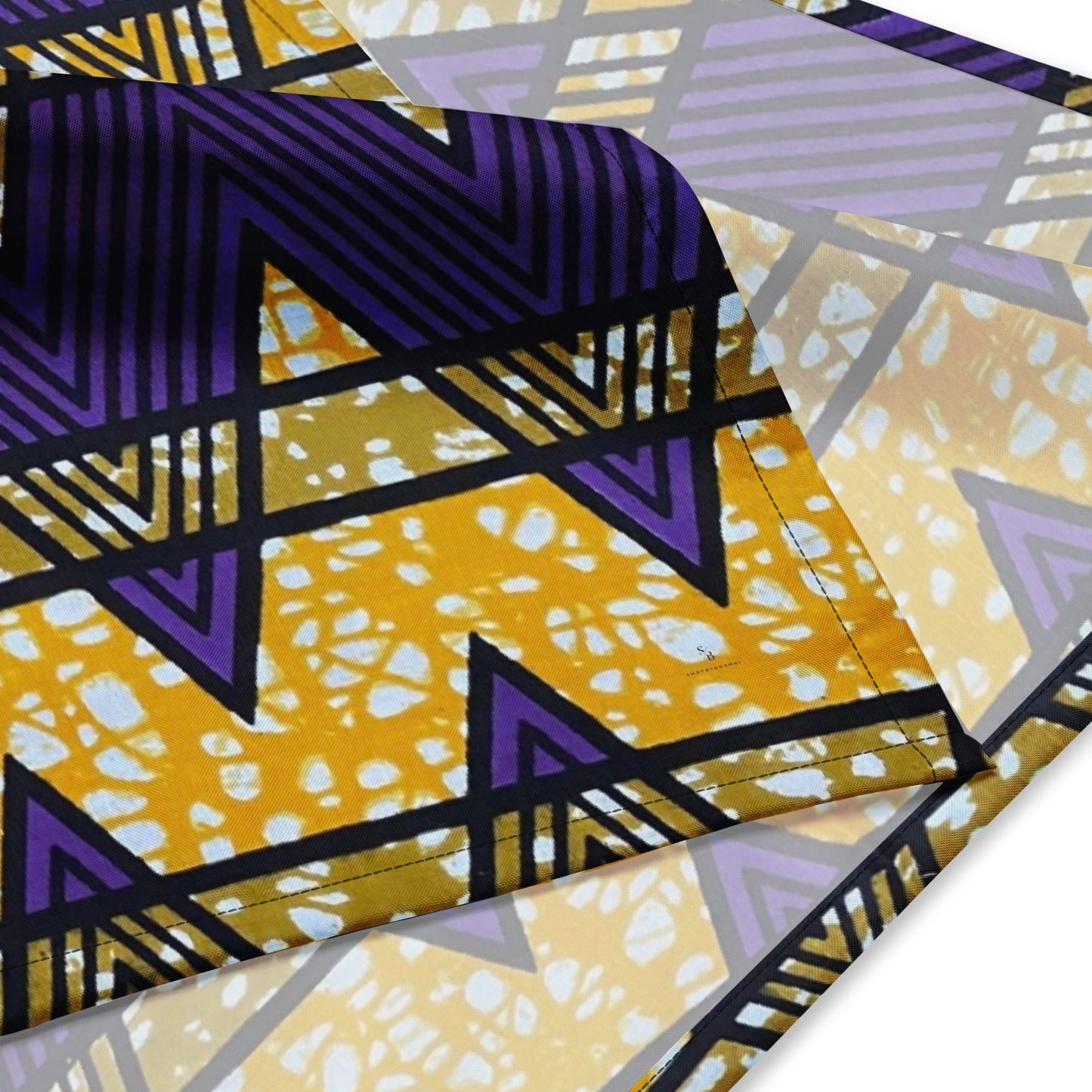 Purple Yellow Kente Ankara Bandana