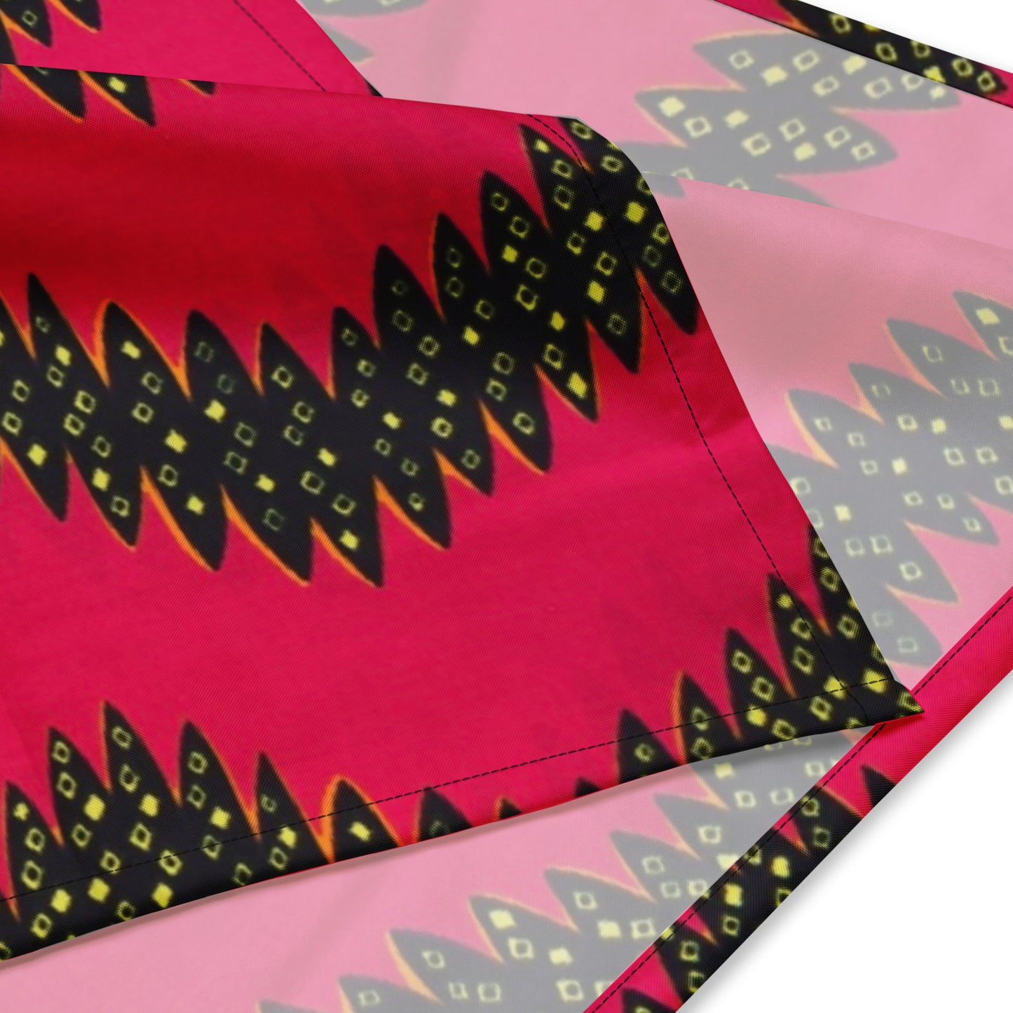 Pink Black Yellow Ankara Bandana